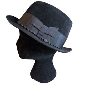 Borsalino Ladies Felt Fedora Hat Black